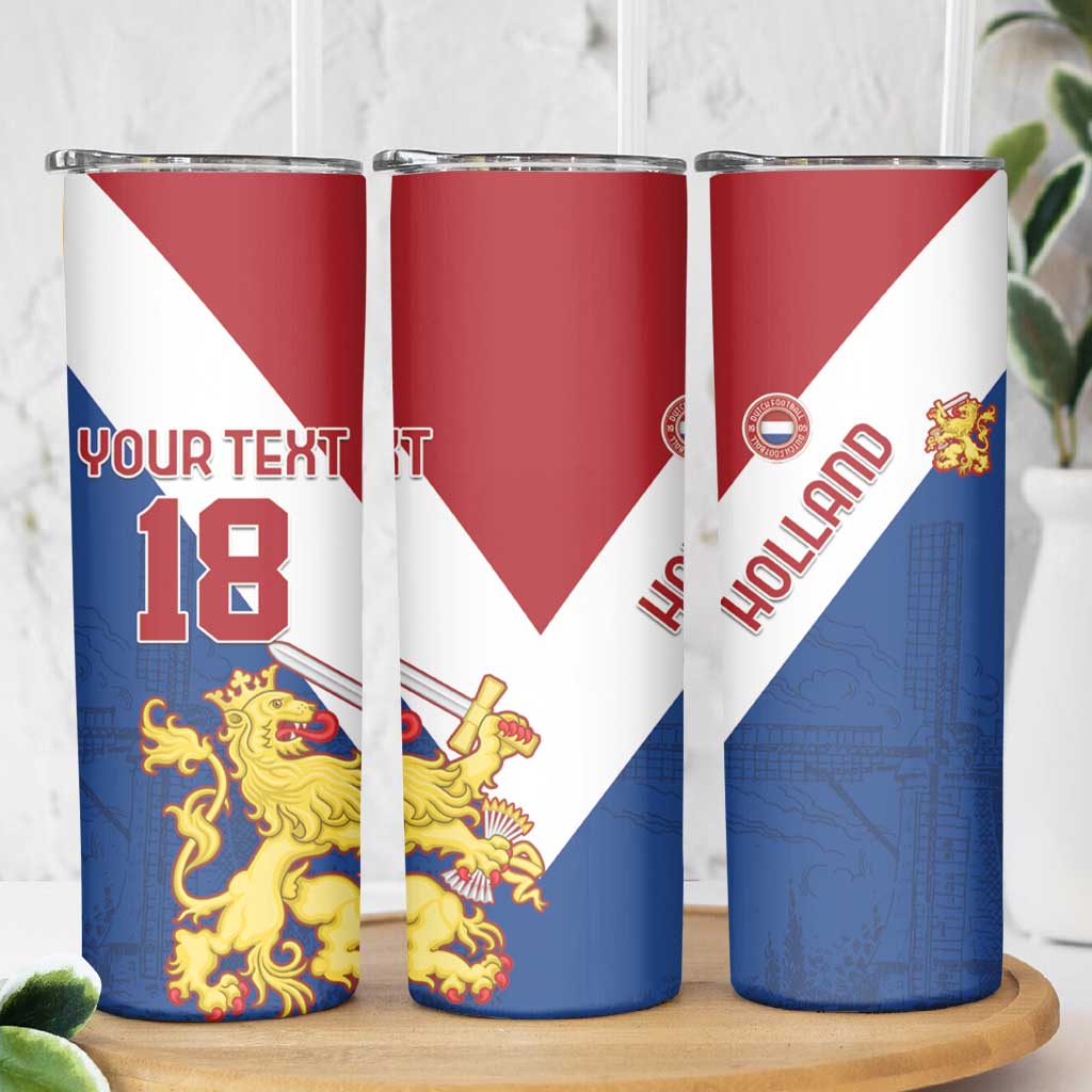 Custom Netherlands Football Skinny Tumbler Come On Holland