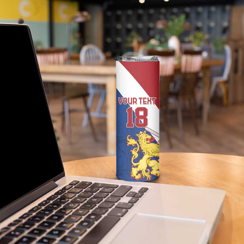 Custom Netherlands Football Skinny Tumbler Come On Holland