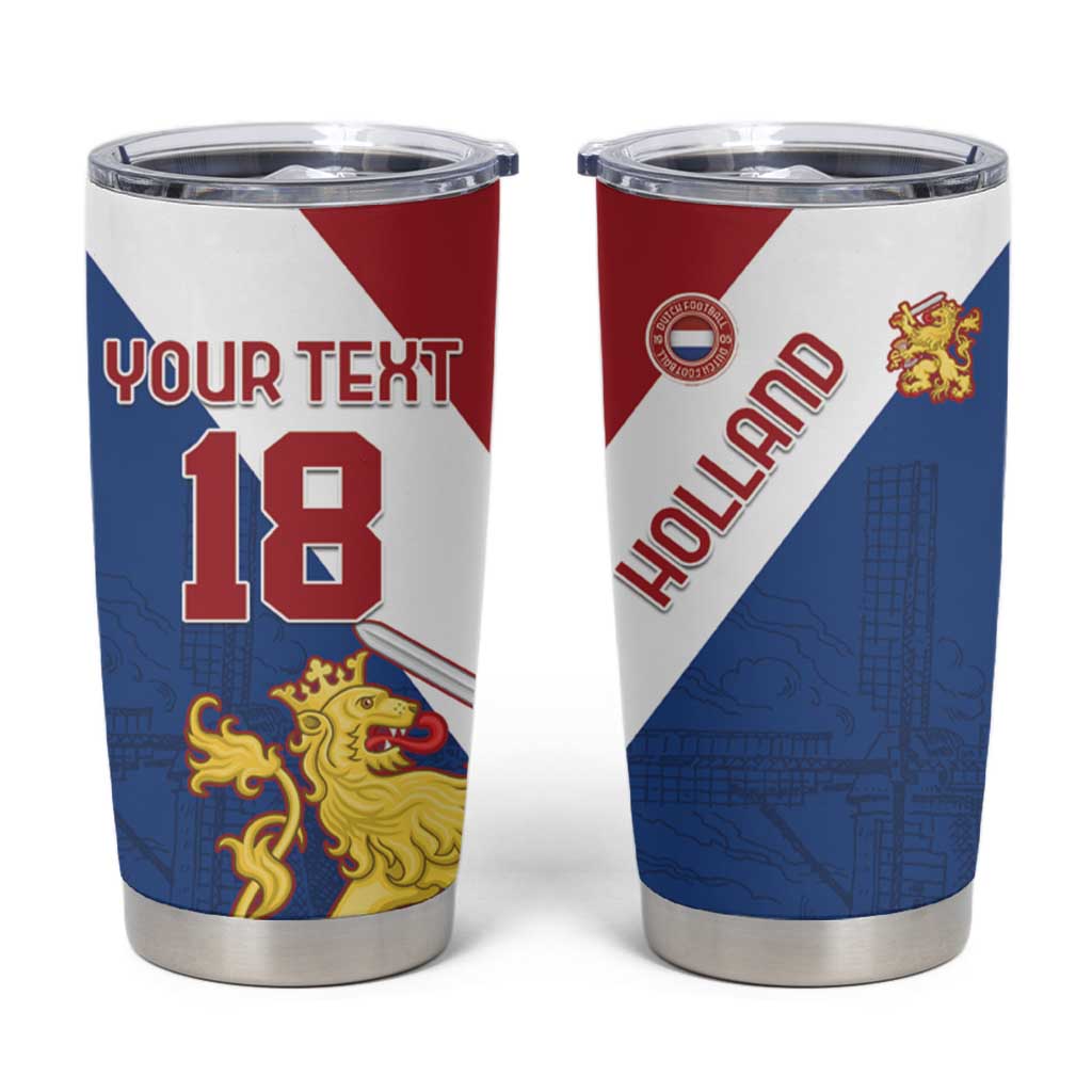 Custom Netherlands Football Tumbler Cup Come On Holland
