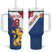 Custom Netherlands Football Tumbler With Handle Come On Holland