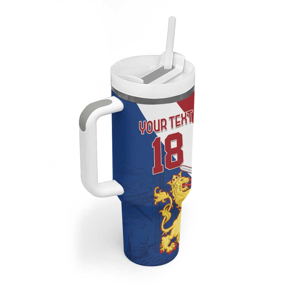 Custom Netherlands Football Tumbler With Handle Come On Holland