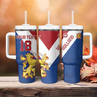 Custom Netherlands Football Tumbler With Handle Come On Holland