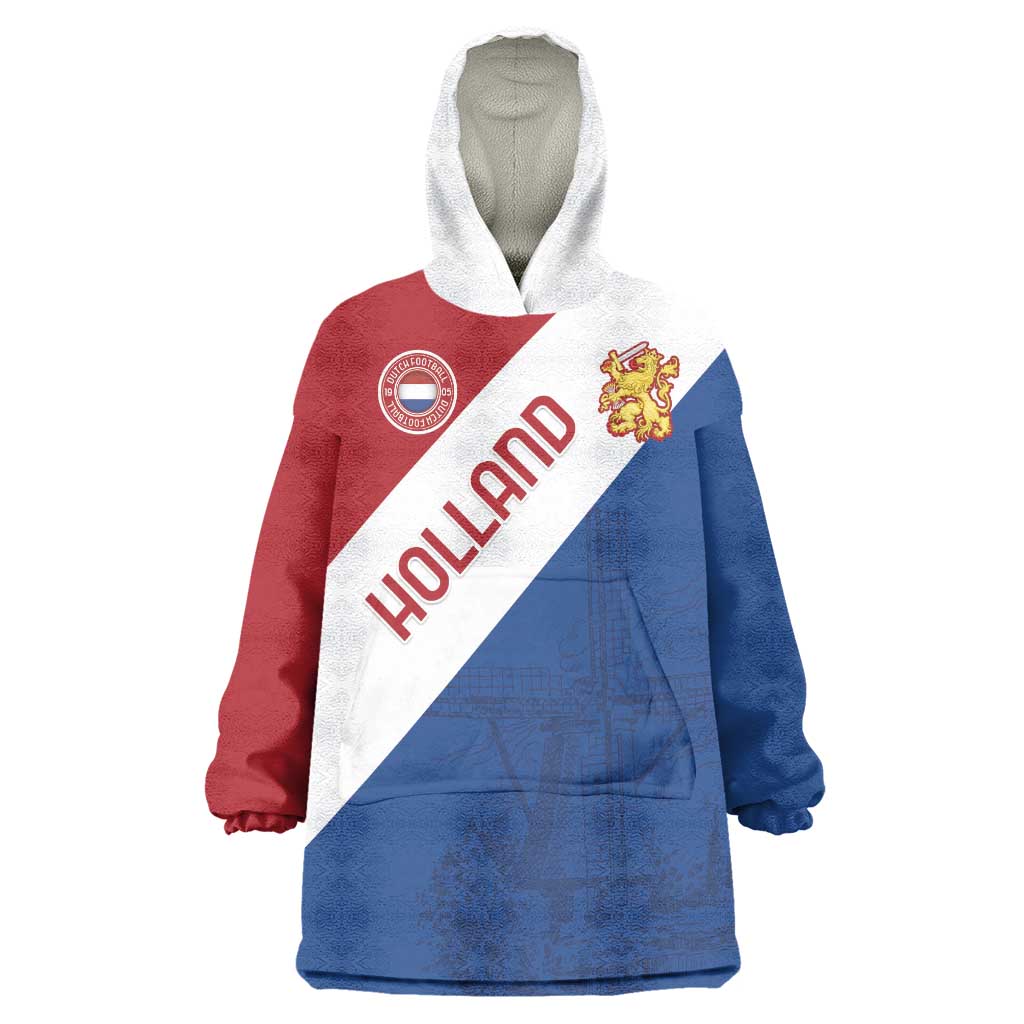 Custom Netherlands Football Wearable Blanket Hoodie Come On Holland
