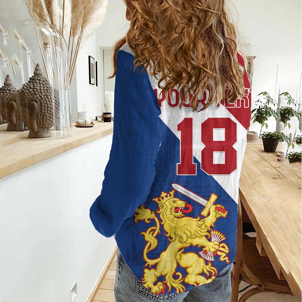 Custom Netherlands Football Women Casual Shirt Come On Holland