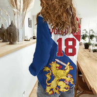 Custom Netherlands Football Women Casual Shirt Come On Holland