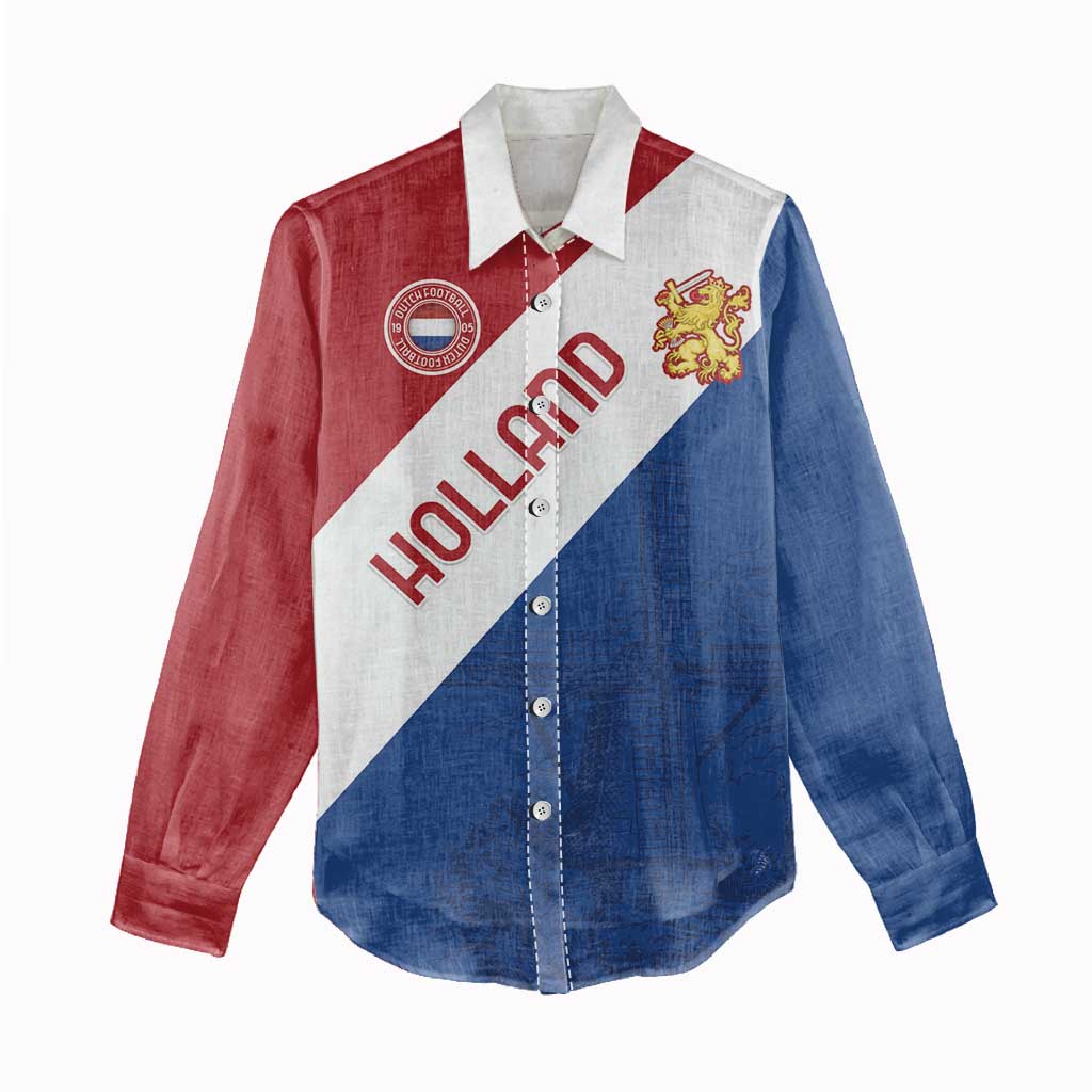 Custom Netherlands Football Women Casual Shirt Come On Holland