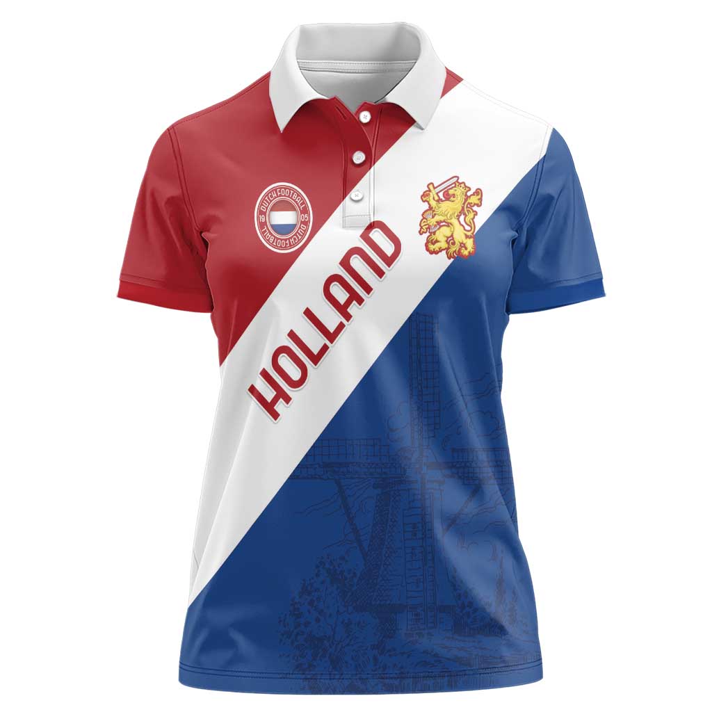 Custom Netherlands Football Women Polo Shirt Come On Holland