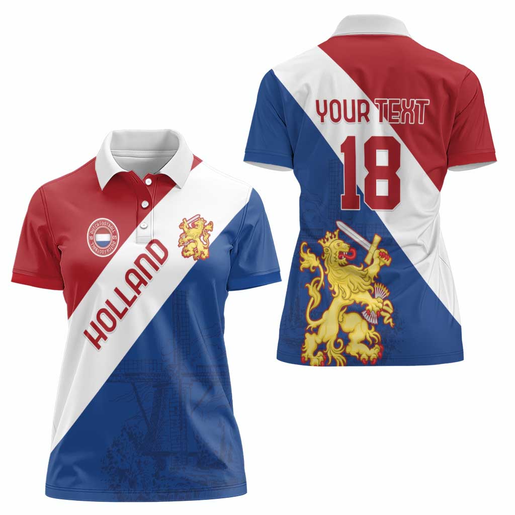 Custom Netherlands Football Women Polo Shirt Come On Holland