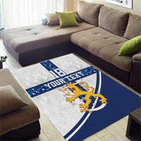 Custom Finland Football Area Rug Suomen jalkapallomaajoukkue