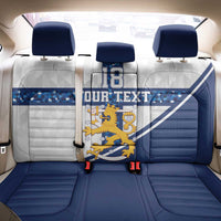 Custom Finland Football Back Car Seat Cover Suomen jalkapallomaajoukkue