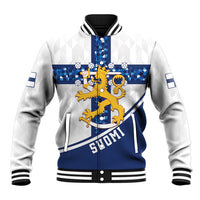 Custom Finland Football Baseball Jacket Suomen jalkapallomaajoukkue