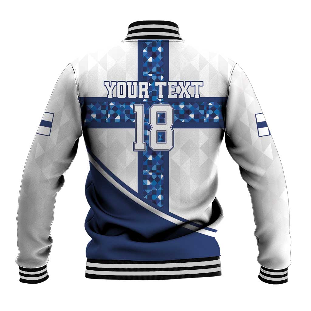 Custom Finland Football Baseball Jacket Suomen jalkapallomaajoukkue