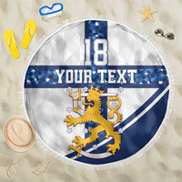 Custom Finland Football Beach Blanket Suomen jalkapallomaajoukkue