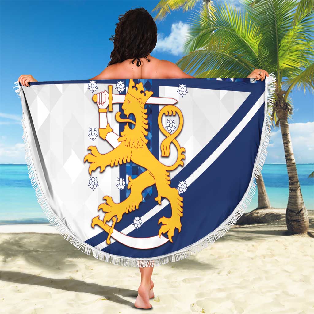 Custom Finland Football Beach Blanket Suomen jalkapallomaajoukkue