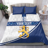 Custom Finland Football Bedding Set Suomen jalkapallomaajoukkue