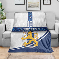 Custom Finland Football Blanket Suomen jalkapallomaajoukkue