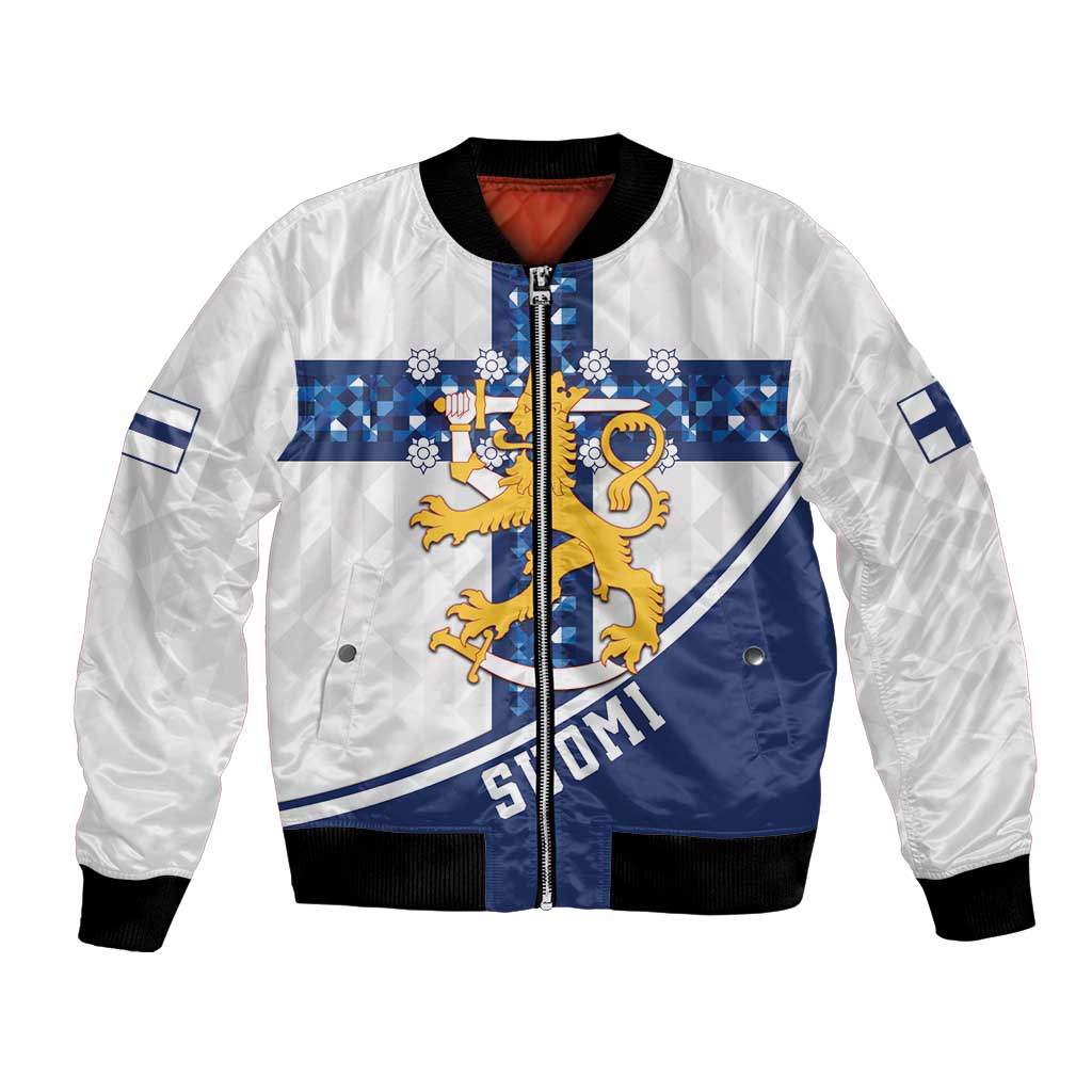 Custom Finland Football Bomber Jacket Suomen jalkapallomaajoukkue