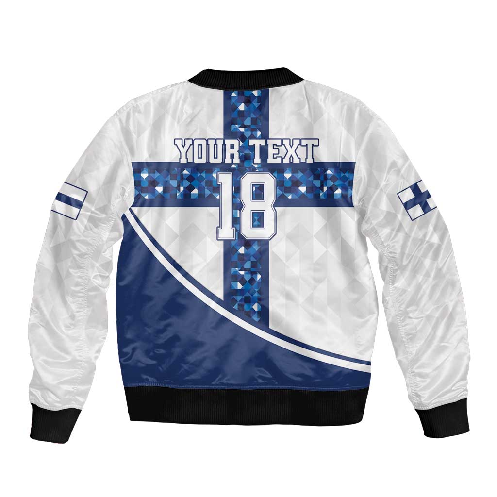 Custom Finland Football Bomber Jacket Suomen jalkapallomaajoukkue