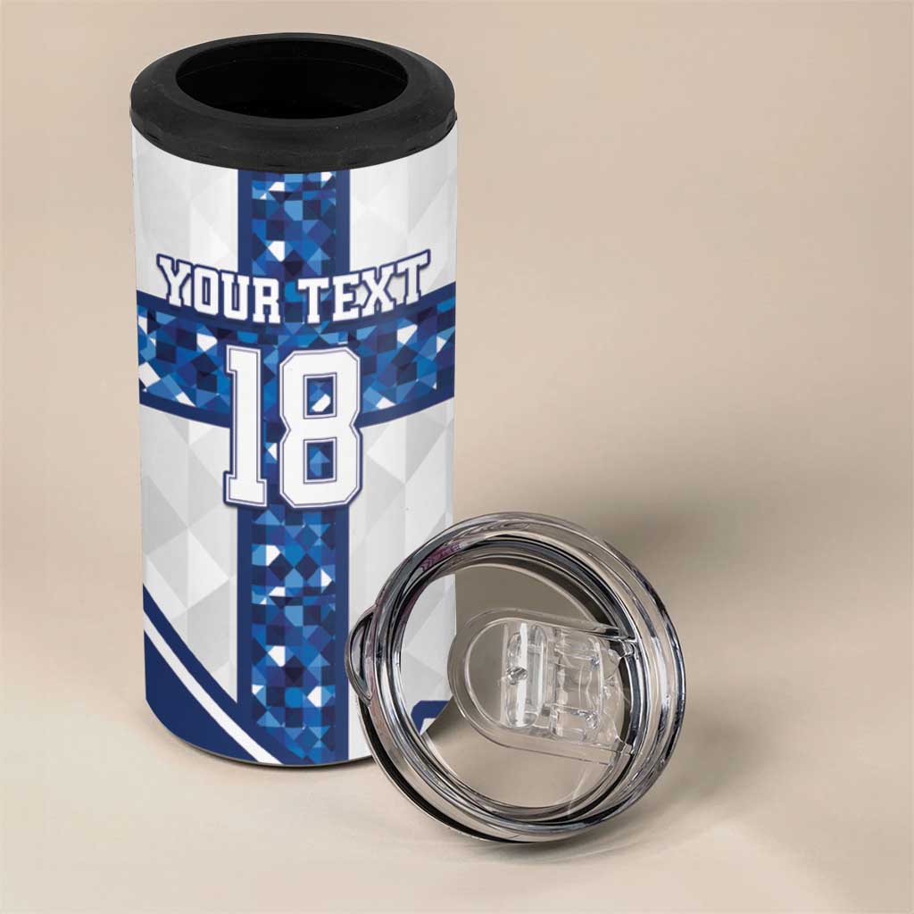 Custom Finland Football 4 in 1 Can Cooler Tumbler Suomen jalkapallomaajoukkue