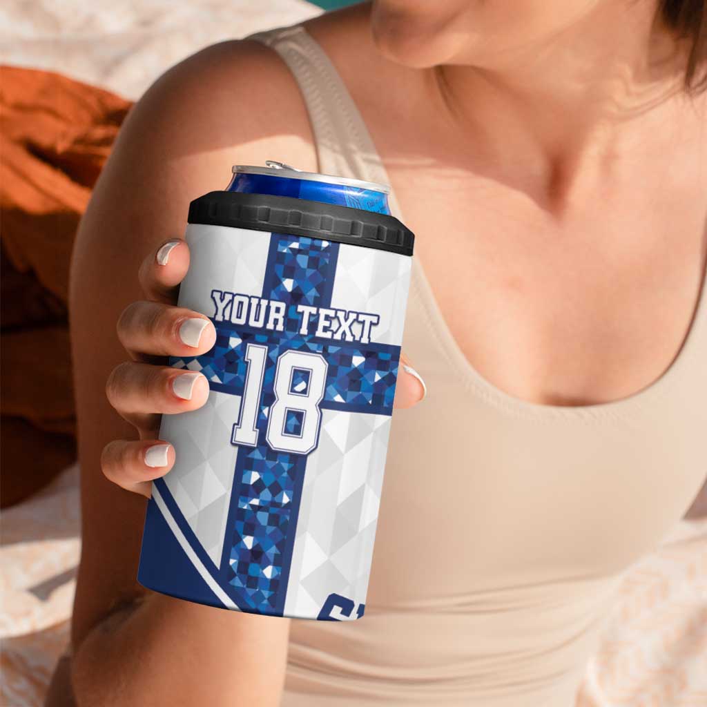 Custom Finland Football 4 in 1 Can Cooler Tumbler Suomen jalkapallomaajoukkue