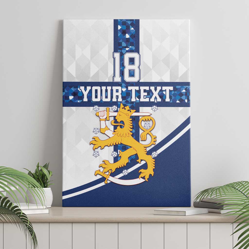 Custom Finland Football Canvas Wall Art Suomen jalkapallomaajoukkue