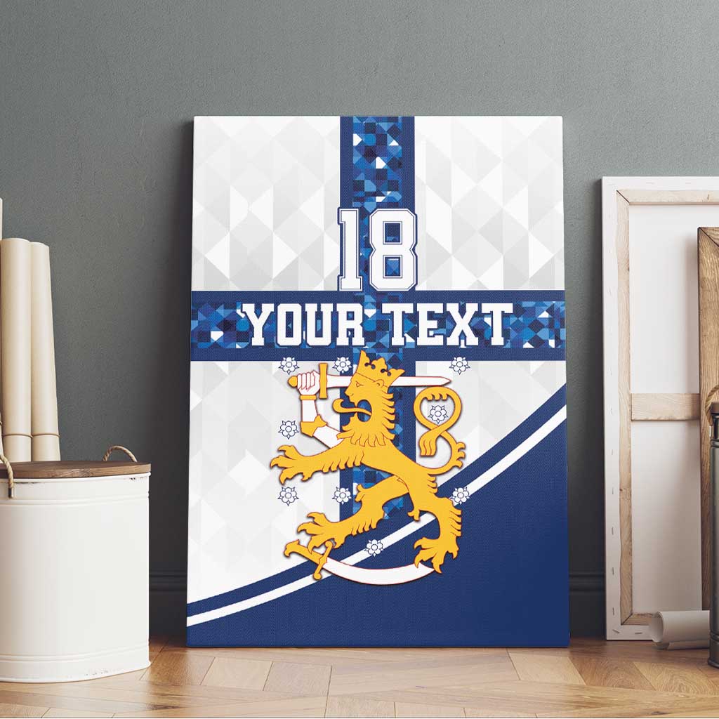Custom Finland Football Canvas Wall Art Suomen jalkapallomaajoukkue