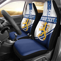 Custom Finland Football Car Seat Cover Suomen jalkapallomaajoukkue