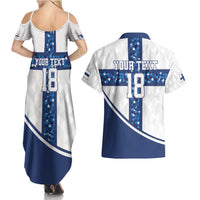 Custom Finland Football Couples Matching Summer Maxi Dress and Hawaiian Shirt Suomen jalkapallomaajoukkue