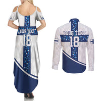 Custom Finland Football Couples Matching Summer Maxi Dress and Long Sleeve Button Shirt Suomen jalkapallomaajoukkue