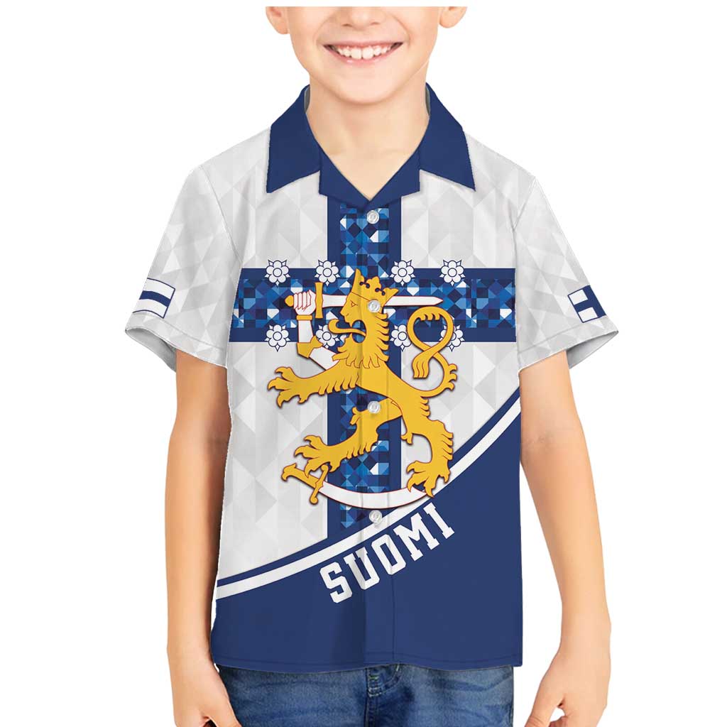 Custom Finland Football Family Matching Mermaid Dress and Hawaiian Shirt Suomen jalkapallomaajoukkue