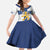 Custom Finland Football Family Matching Off The Shoulder Long Sleeve Dress and Hawaiian Shirt Suomen jalkapallomaajoukkue