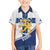 Custom Finland Football Family Matching Off The Shoulder Long Sleeve Dress and Hawaiian Shirt Suomen jalkapallomaajoukkue