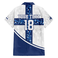 Custom Finland Football Family Matching Short Sleeve Bodycon Dress and Hawaiian Shirt Suomen jalkapallomaajoukkue
