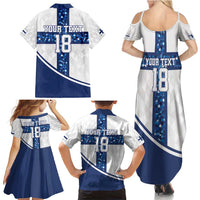 Custom Finland Football Family Matching Summer Maxi Dress and Hawaiian Shirt Suomen jalkapallomaajoukkue