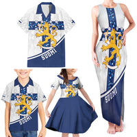 Custom Finland Football Family Matching Tank Maxi Dress and Hawaiian Shirt Suomen jalkapallomaajoukkue