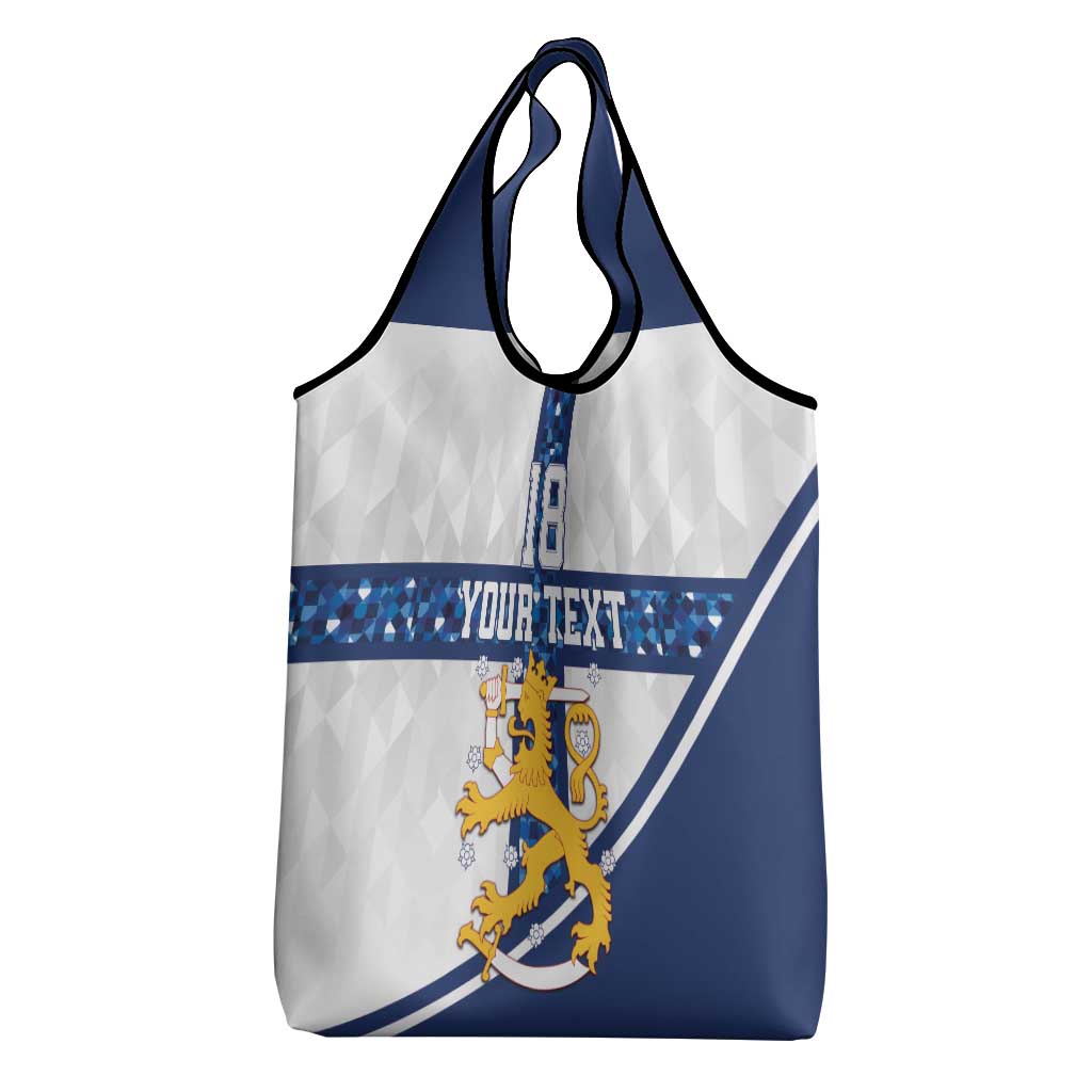 Custom Finland Football Grocery Bag Suomen jalkapallomaajoukkue