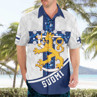 Custom Finland Football Hawaiian Shirt Suomen jalkapallomaajoukkue