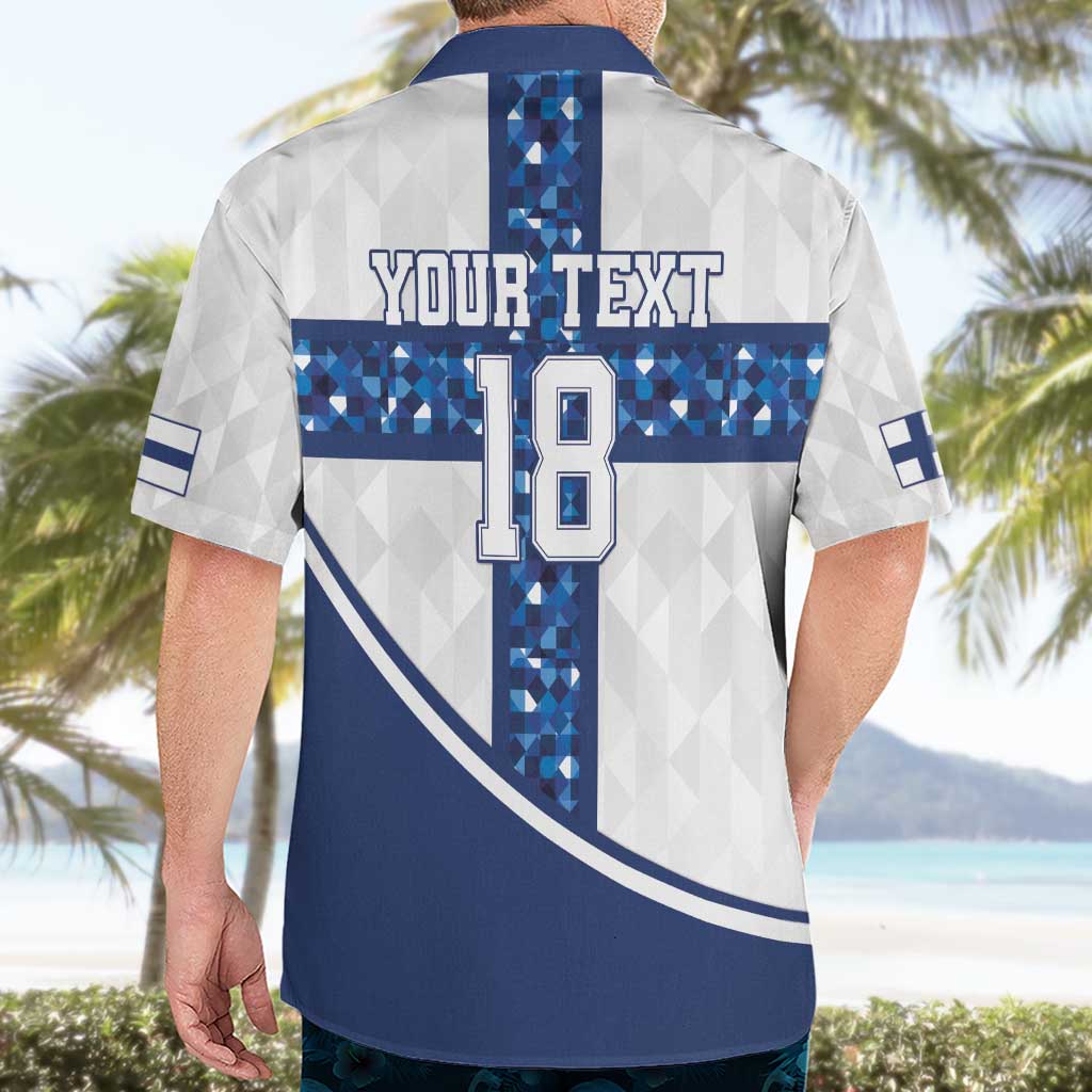 Custom Finland Football Hawaiian Shirt Suomen jalkapallomaajoukkue