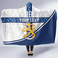 Custom Finland Football Hooded Blanket Suomen jalkapallomaajoukkue