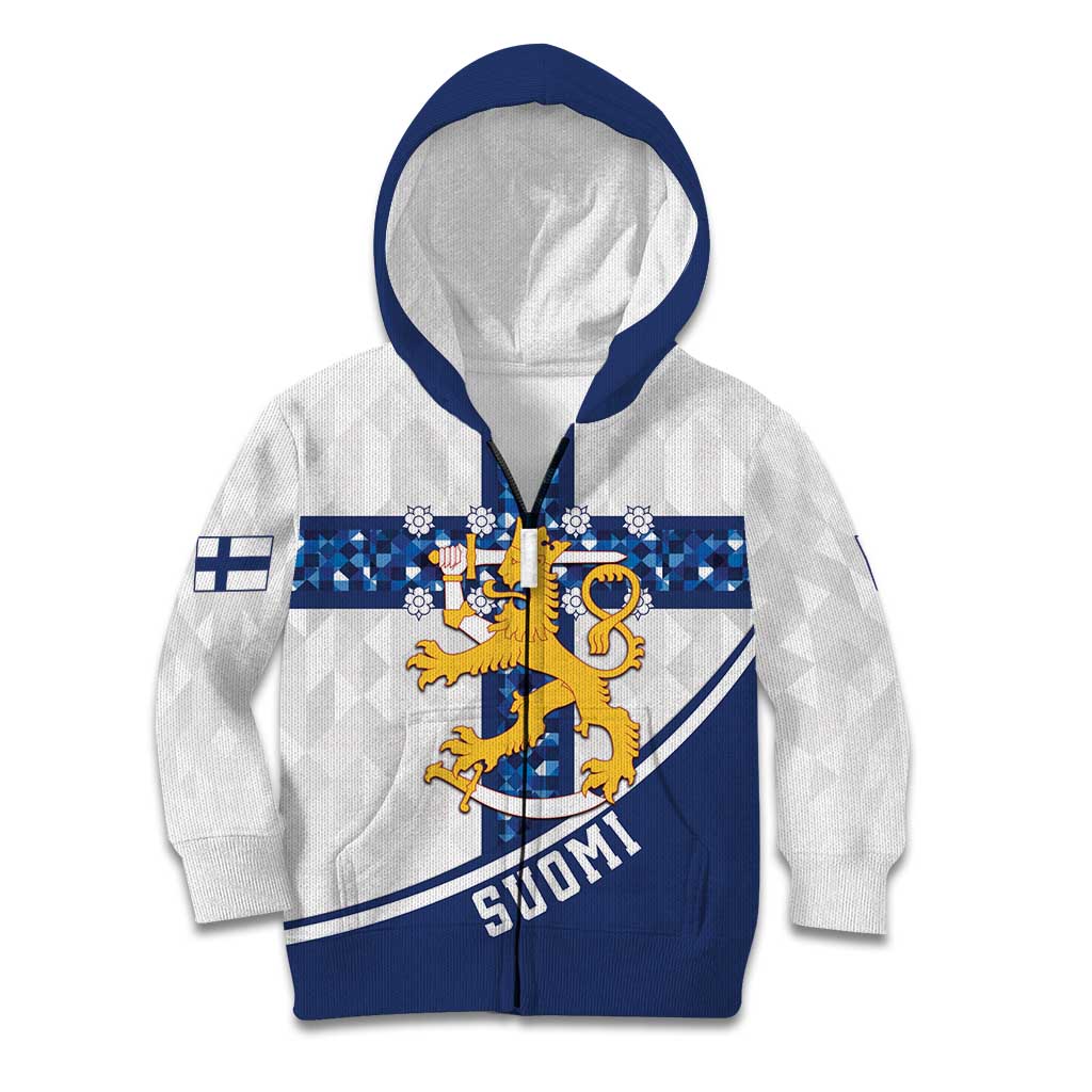 Custom Finland Football Kid Hoodie Suomen jalkapallomaajoukkue