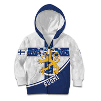 Custom Finland Football Kid Hoodie Suomen jalkapallomaajoukkue