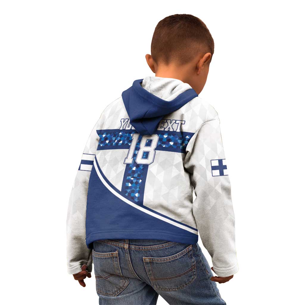 Custom Finland Football Kid Hoodie Suomen jalkapallomaajoukkue