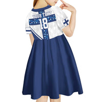 Custom Finland Football Kid Short Sleeve Dress Suomen jalkapallomaajoukkue