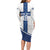 Custom Finland Football Long Sleeve Bodycon Dress Suomen jalkapallomaajoukkue