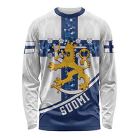 Custom Finland Football Long Sleeve Shirt Suomen jalkapallomaajoukkue