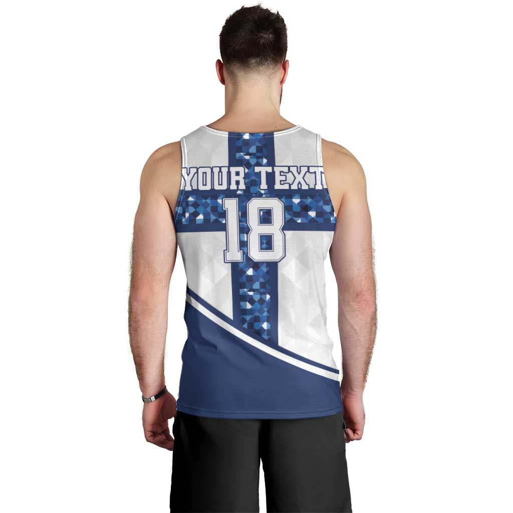 Custom Finland Football Men Tank Top Suomen jalkapallomaajoukkue