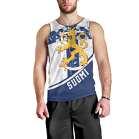 Custom Finland Football Men Tank Top Suomen jalkapallomaajoukkue