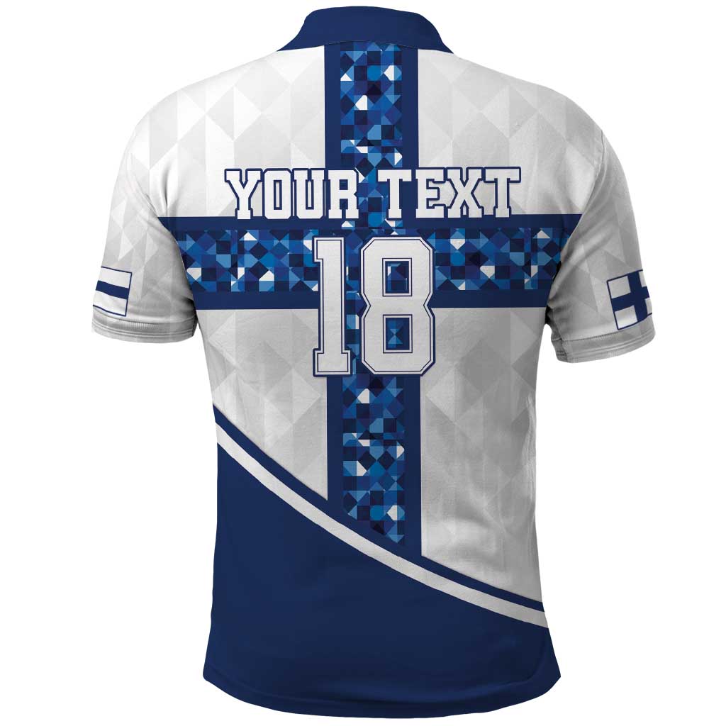 Custom Finland Football Polo Shirt Suomen jalkapallomaajoukkue