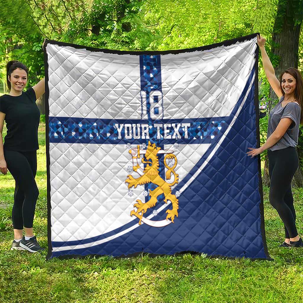 Custom Finland Football Quilt Suomen jalkapallomaajoukkue