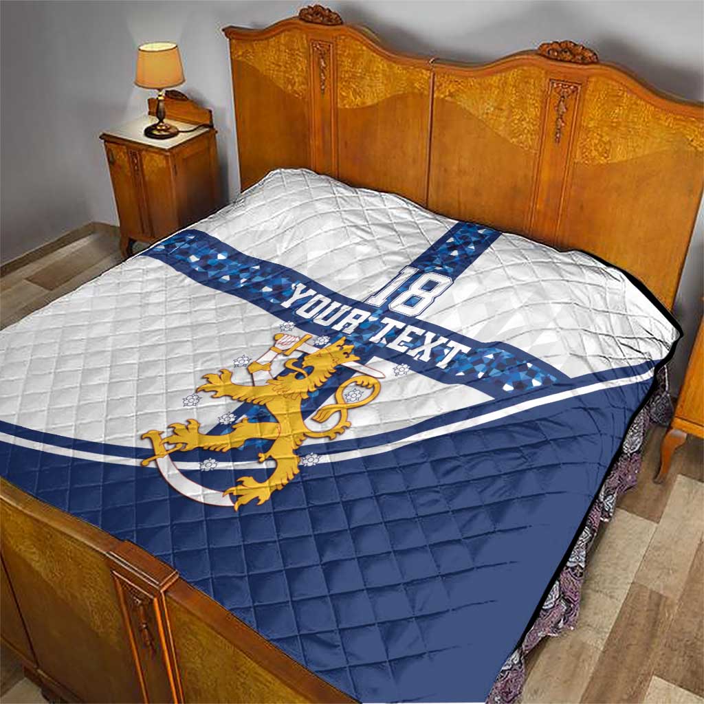 Custom Finland Football Quilt Suomen jalkapallomaajoukkue